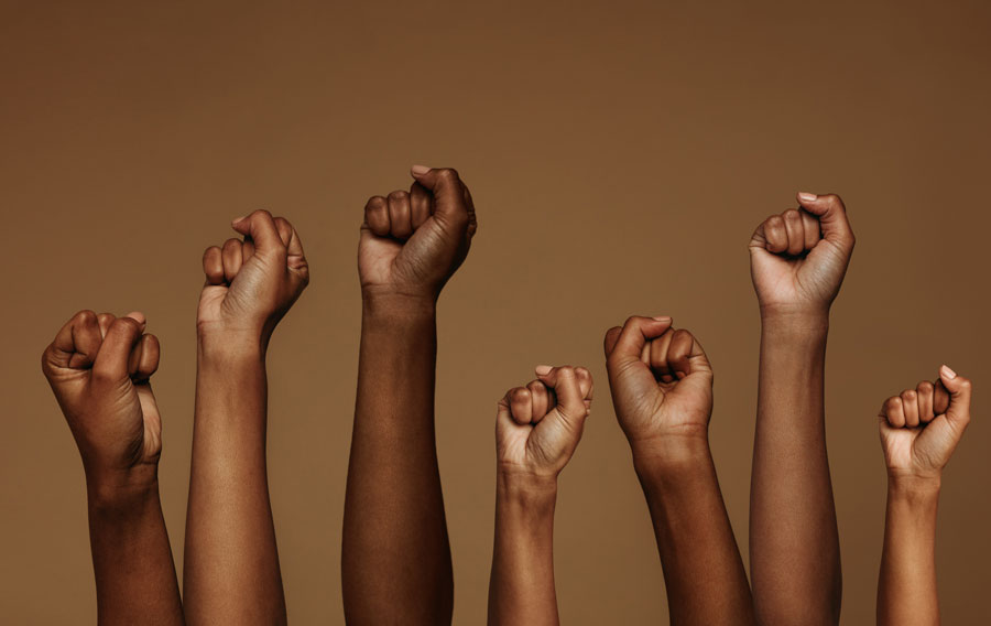 Raised fists, a global symbol of fighting oppression