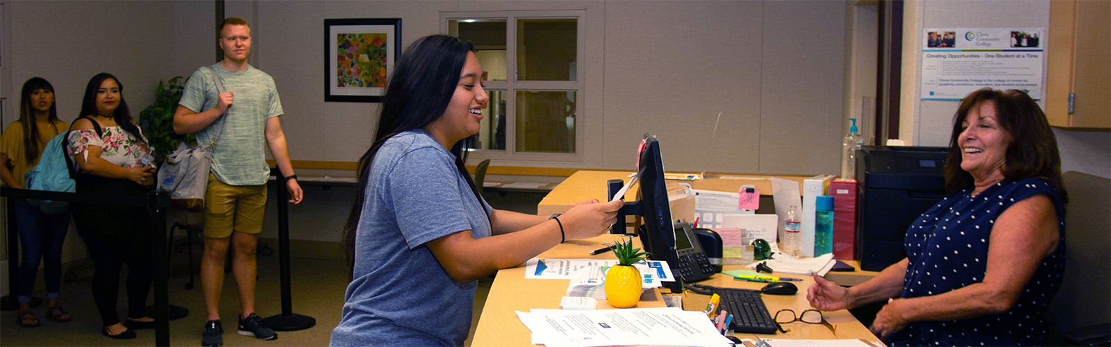 Students getting assistance 