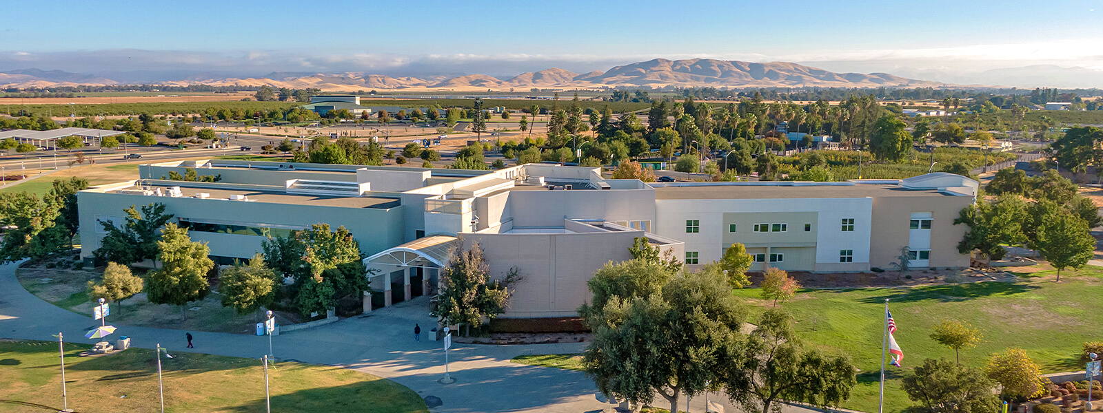 aerial photo of the main campus