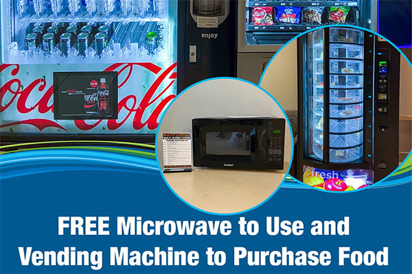 microwave and vending machines