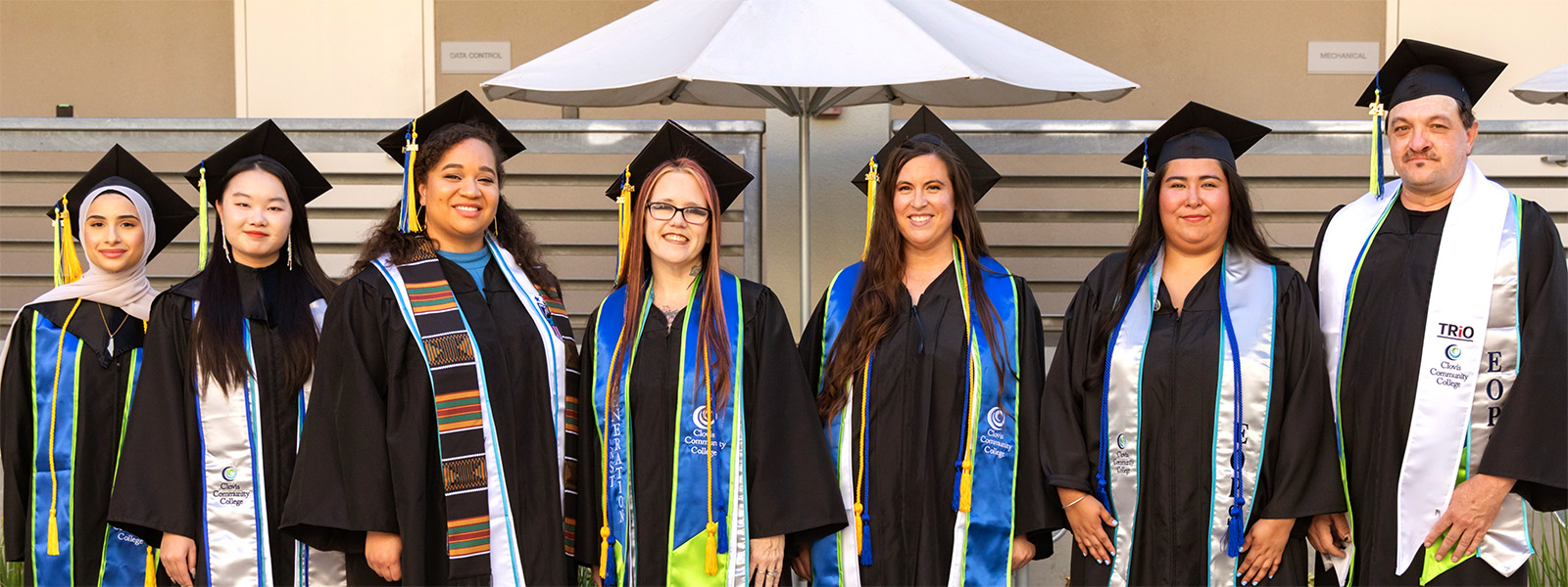 Graduates in Caps and gowns