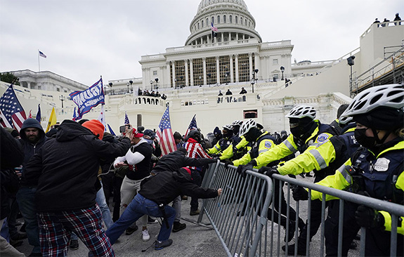 We the people, Equal Justice Under Law, the White House and the California flag