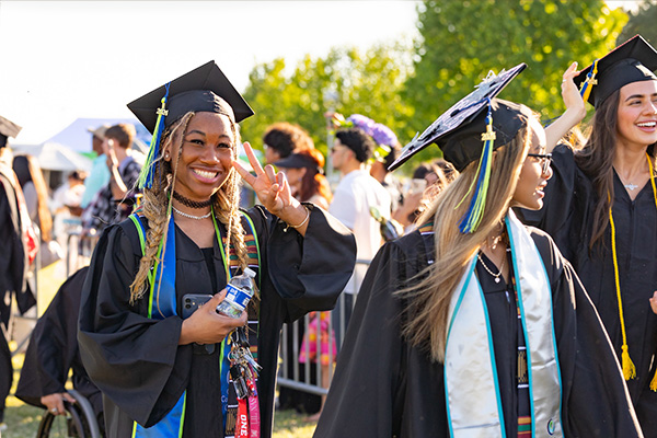 Smiling graduates