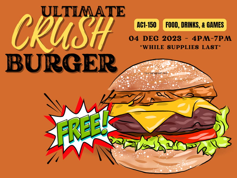 Ultimate Crush Burger Promo design