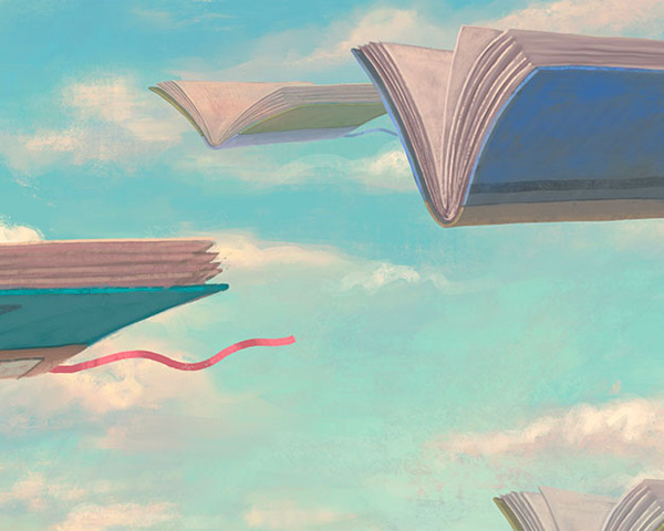 flying books